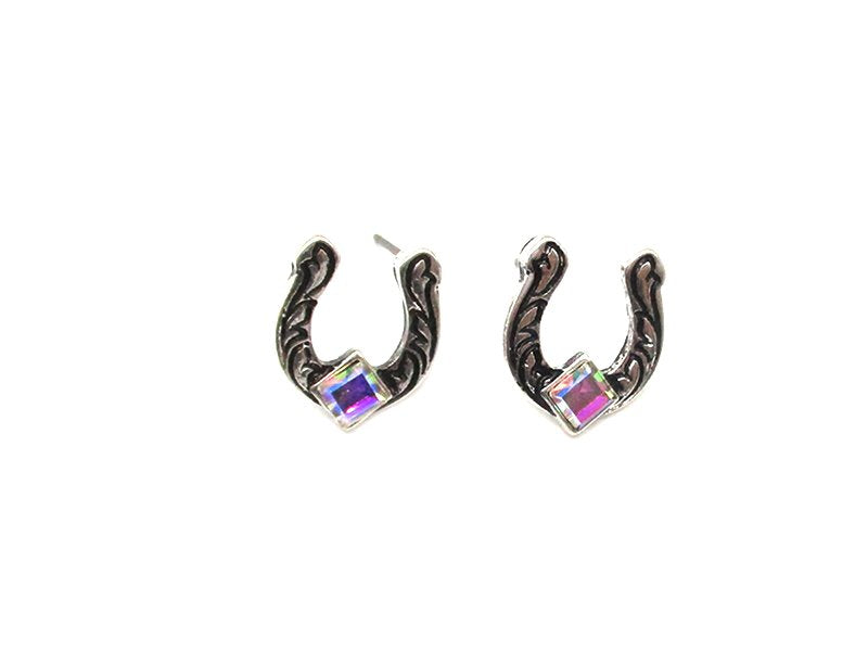 Western Small Horse Shoe Post Earring