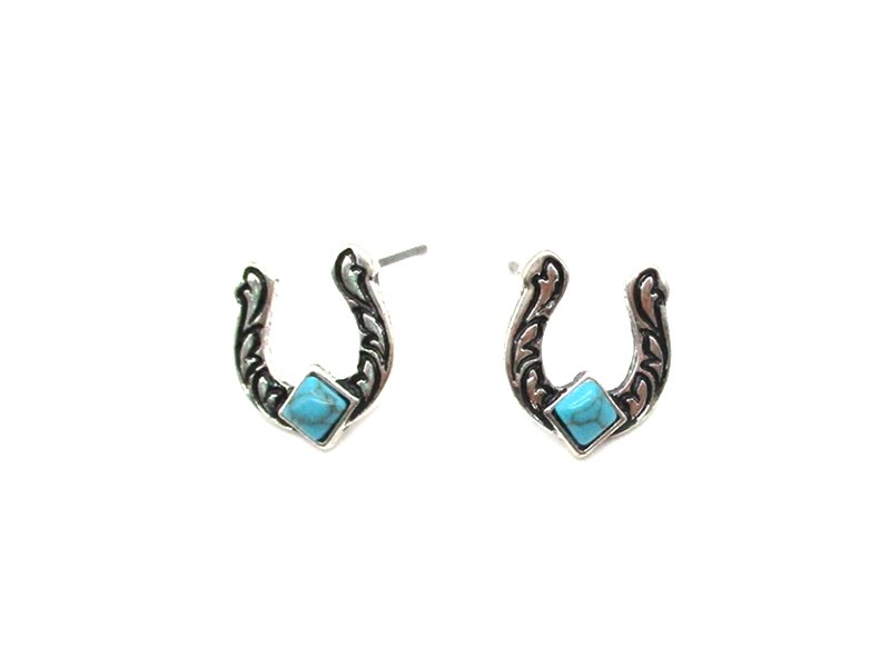 Western Small Horse Shoe Post Earring