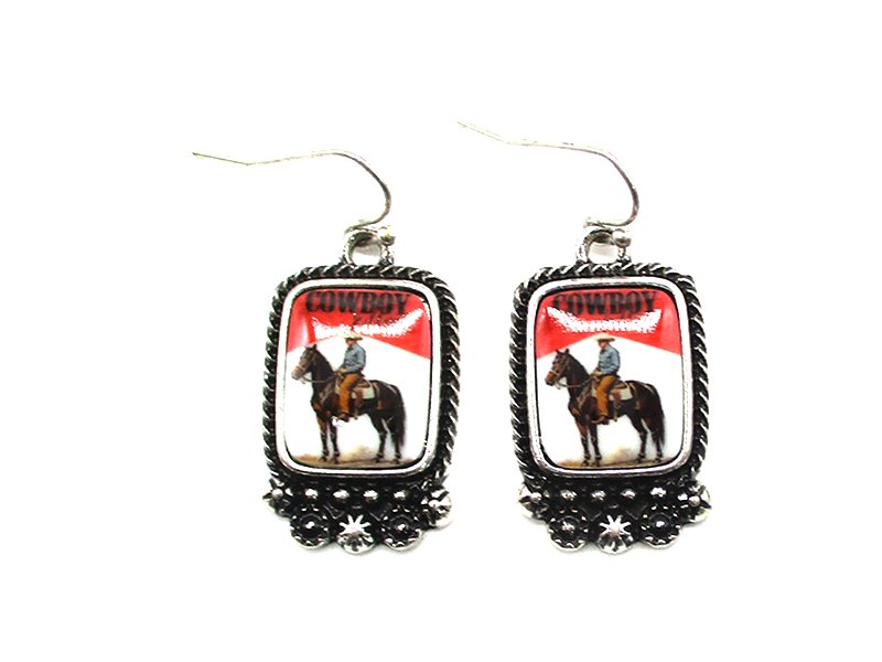 Western Portrait Dangle Earring