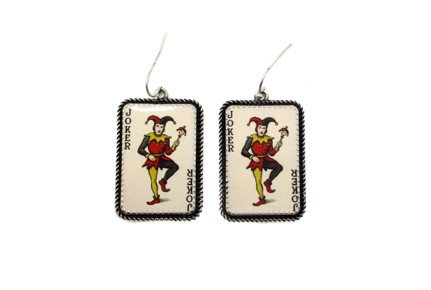 Western Vintage Joker Card Dangle Earring