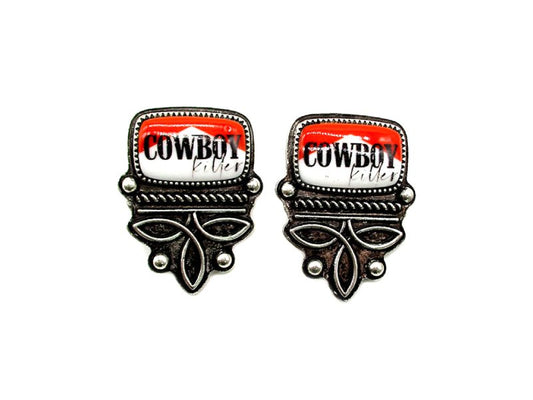 Western Cowboy Killer Boot Stitch Stud Earring