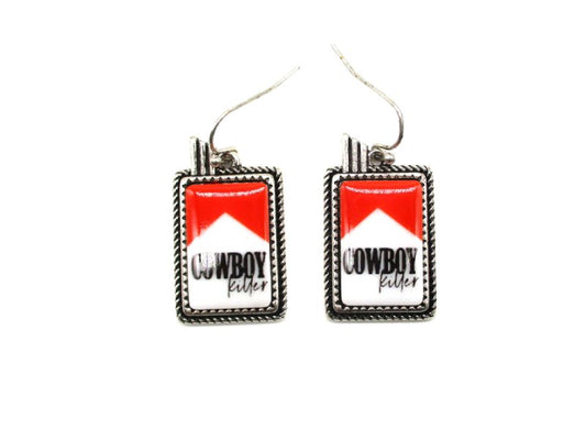 Western Cowboy Killer Cigarette Dangle Earring