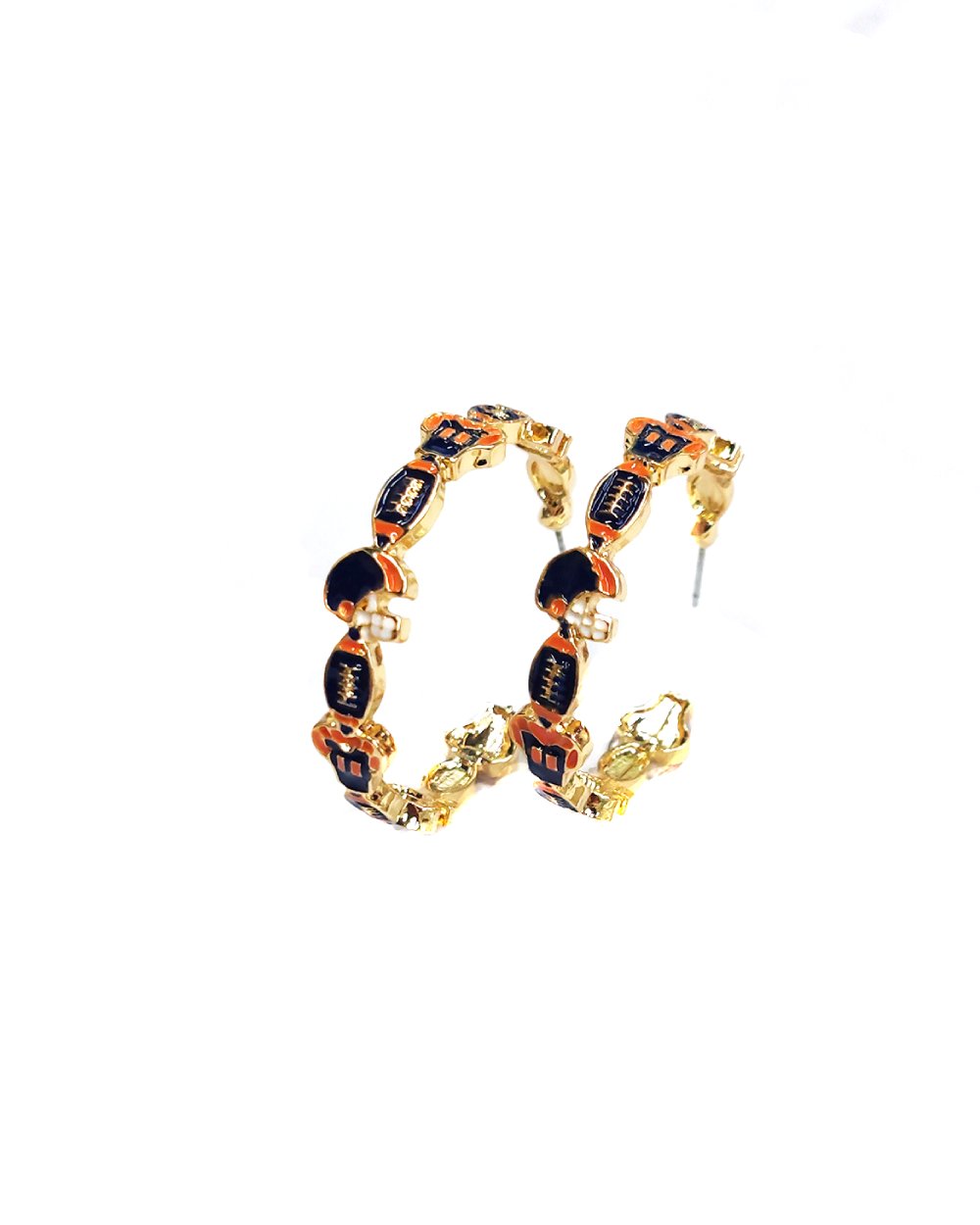 Game Day Football Hoop Earring