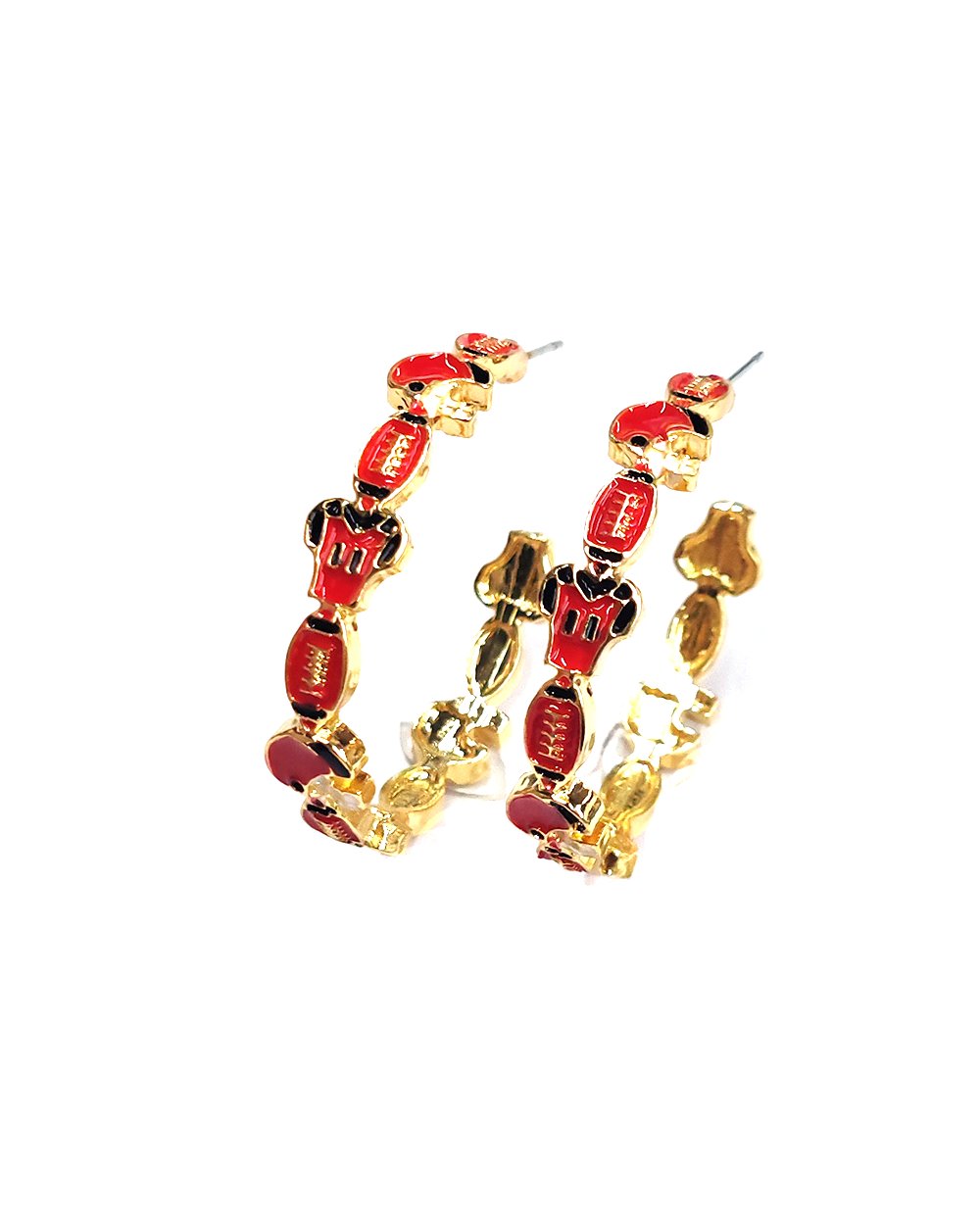 Game Day Football Hoop Earring
