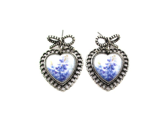 Western Heart Flower Dangle Earring
