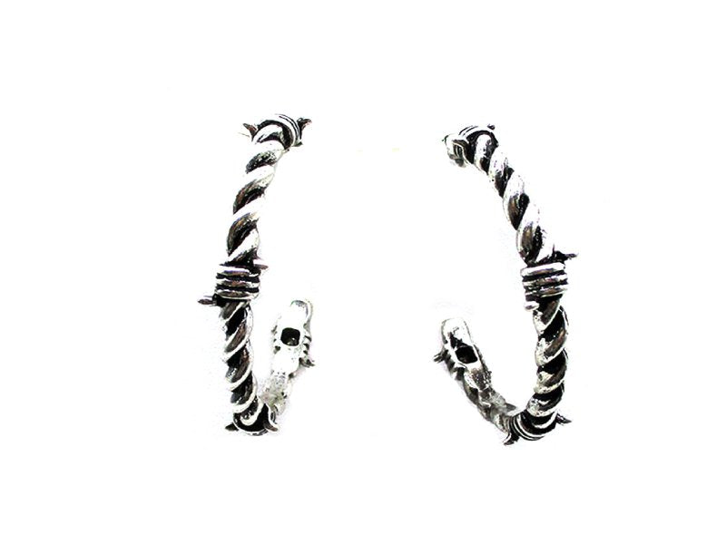 Western Barbed Wire Hoop Earring
