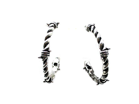 Western Barbed Wire Hoop Earring