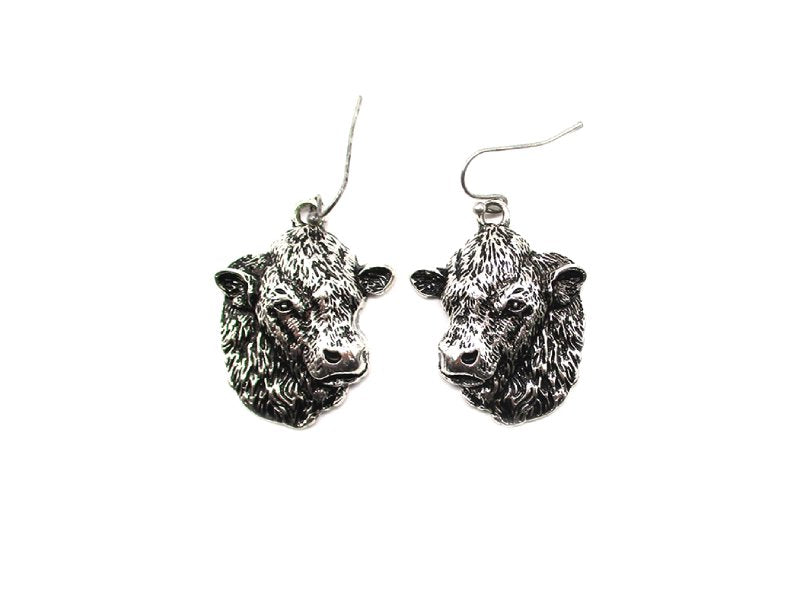 Western Cow Head Dangle Earring