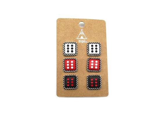 Western 3 Pair Dice Earring Set