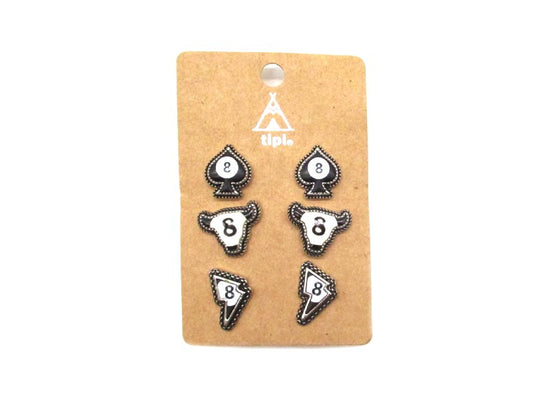 Western 8 Ball 3 Pair Earring Set
