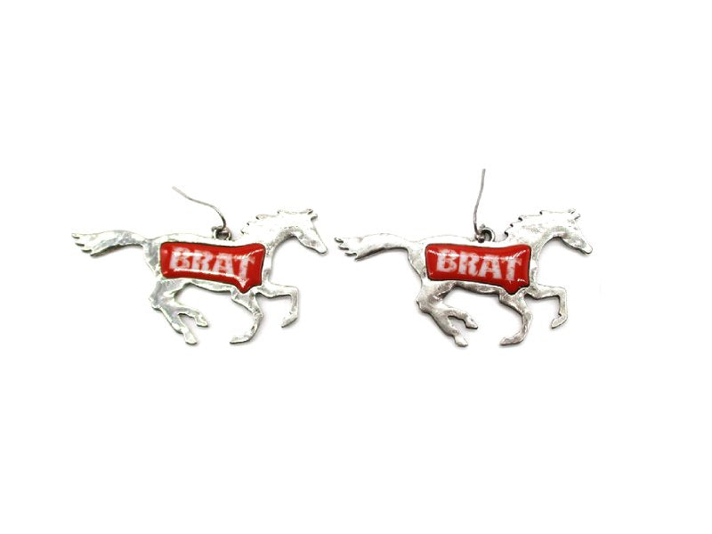 Western Running Horse Brat Dangle Earring