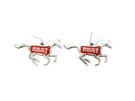 Western Running Horse Brat Dangle Earring