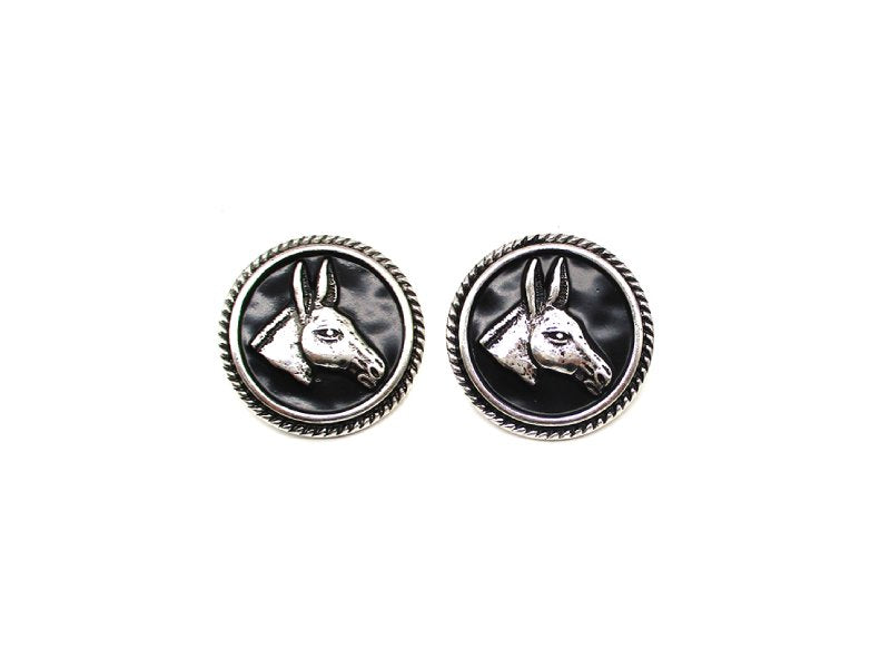 Western Donkey Round Post Earring