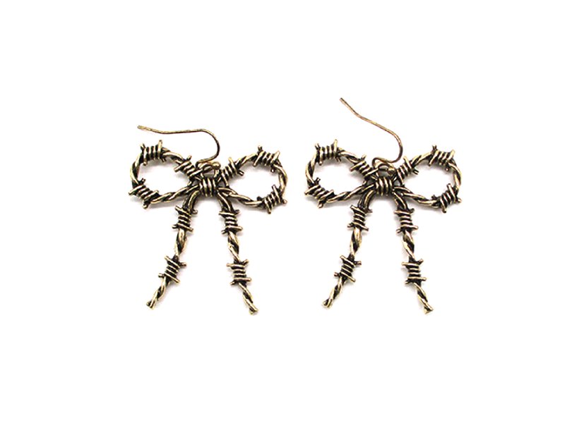 Western Barbed Wire Ribbon Dangle Earring