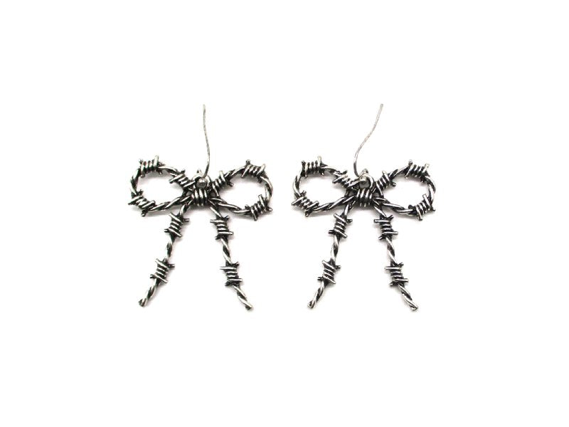 Western Barbed Wire Ribbon Dangle Earring