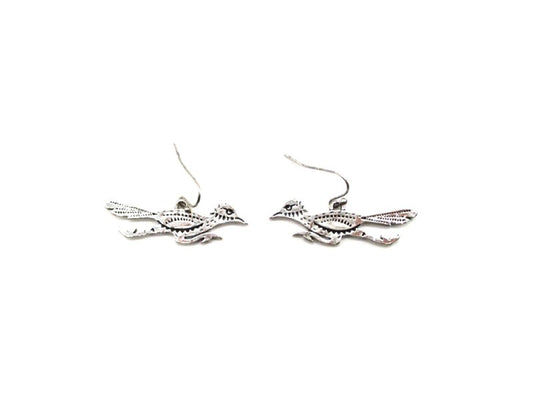 Western Etched Road Runner Dangle Earring