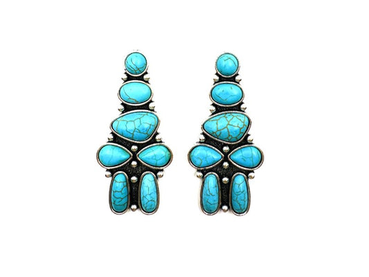 Western Turquoise Stone Dangle Earring