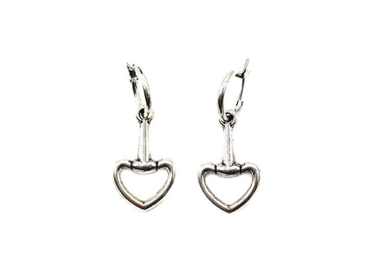 Western Heart Snaffle Bit Dangle Earring