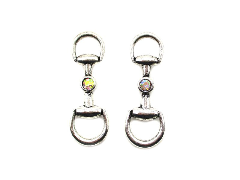Western Snaffle AB Stone Post Earring