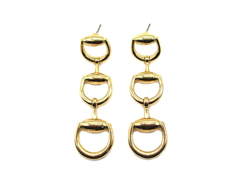Western 3 Dangle Snaffle Bit Earring