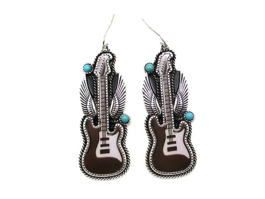 Western Electric Guitar Dangle Earring