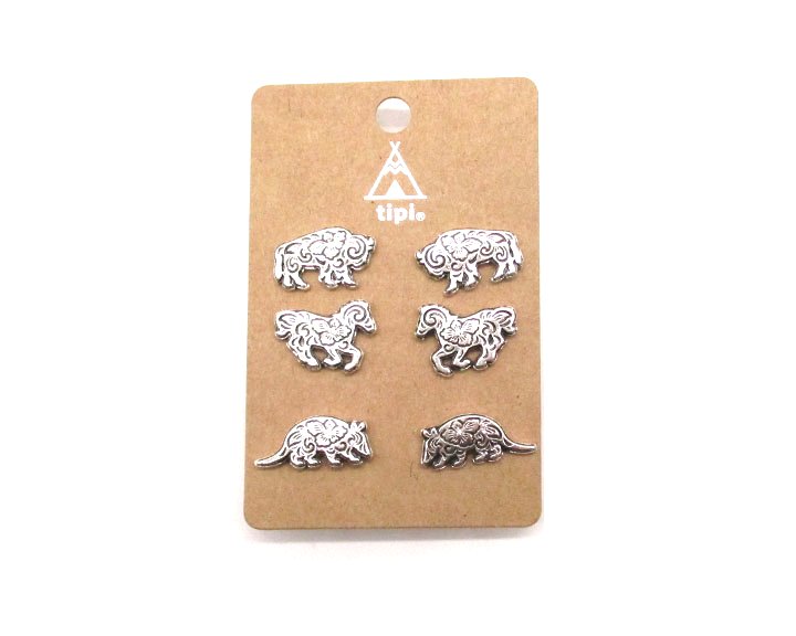 Western Etched Animal 3 Pair Earring Set