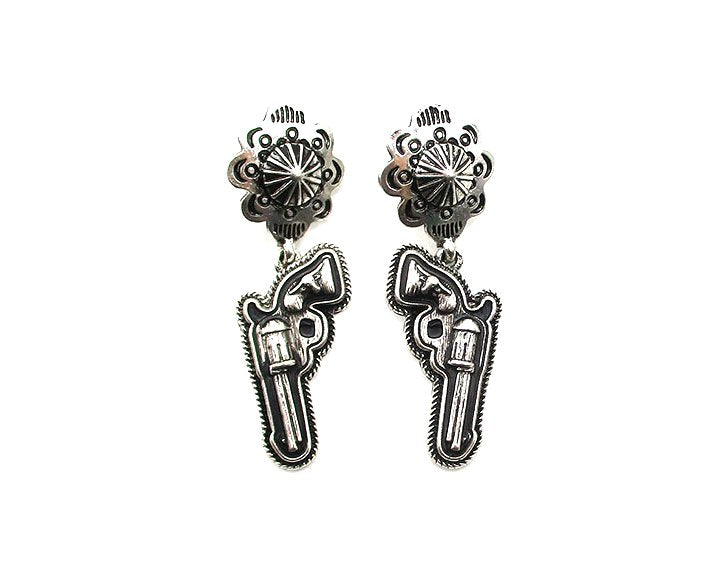 Western Pistol Dangle Earring
