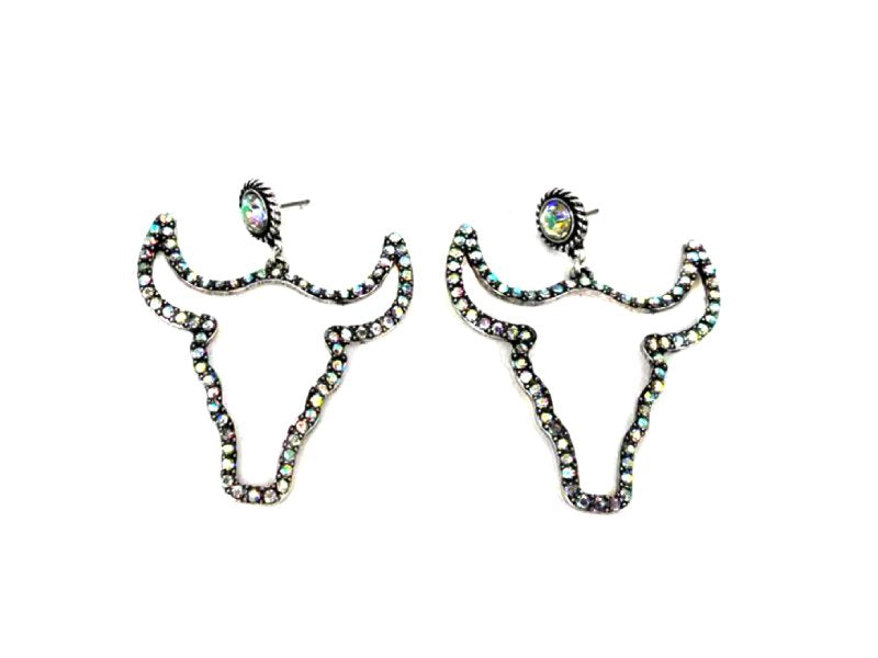 Western AB Stone Steehead Dangle Earring
