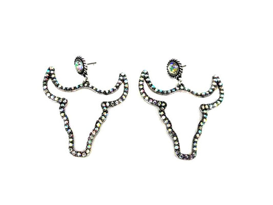 Western AB Stone Steehead Dangle Earring