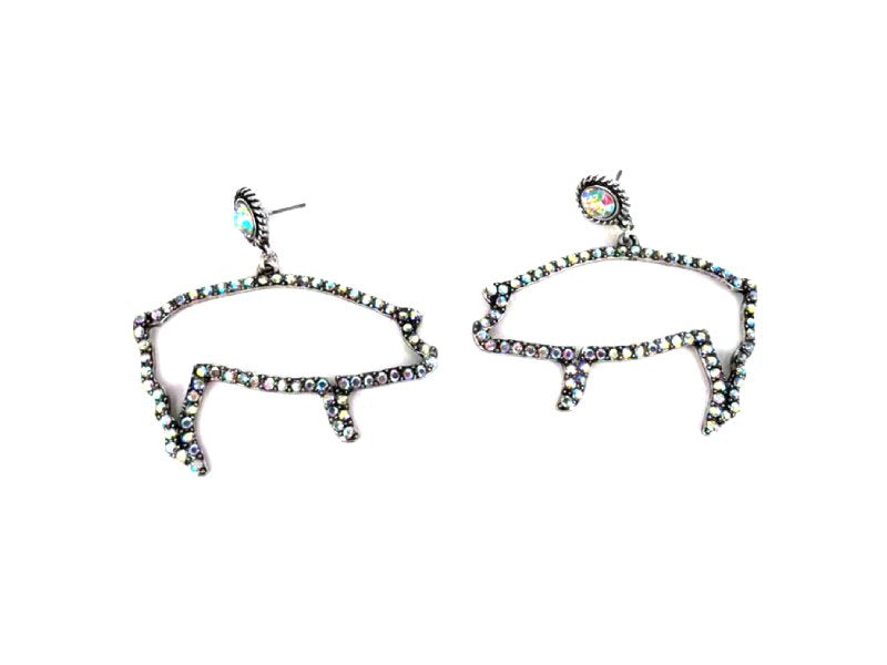 Western AB Stone Pig Dangle Earring