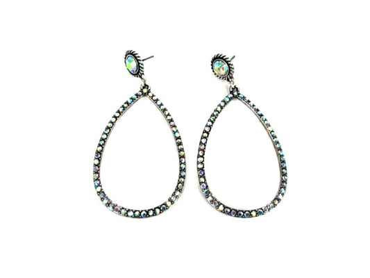 Western AB Stone Teardrop Dangle Earring