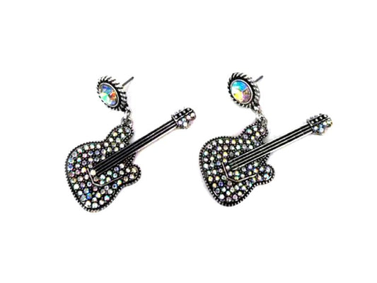 Western AB Stone Guitar Dangle Earring