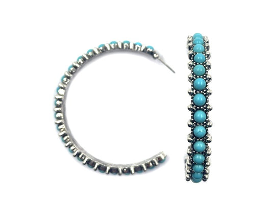 Western Turquoise Hoop Earring