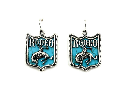 Western Turquoise Rodeo Dangle Earring