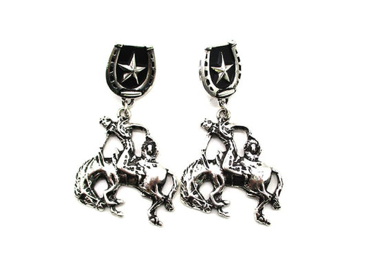 Western Horse Riding Dangle Earring