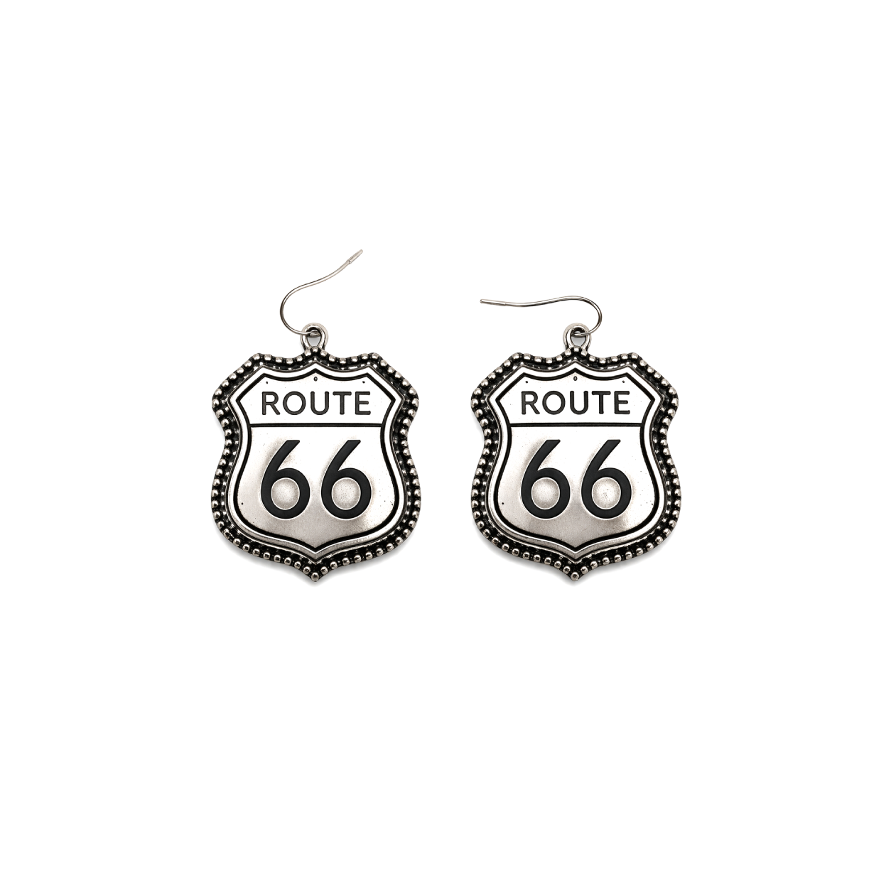 Western Route 66 Sign Dangle Earring