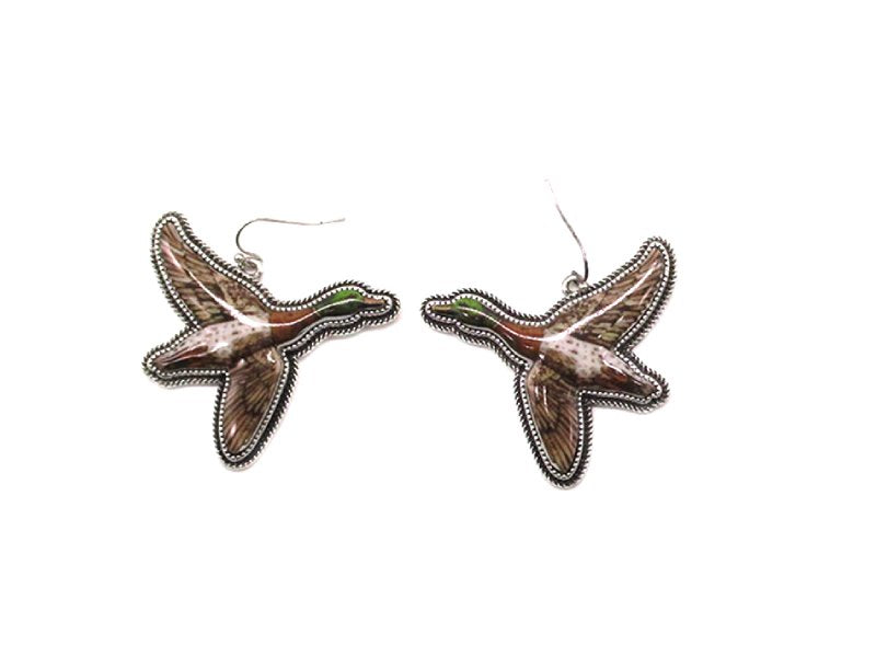 Flying Duck Dangle Earring
