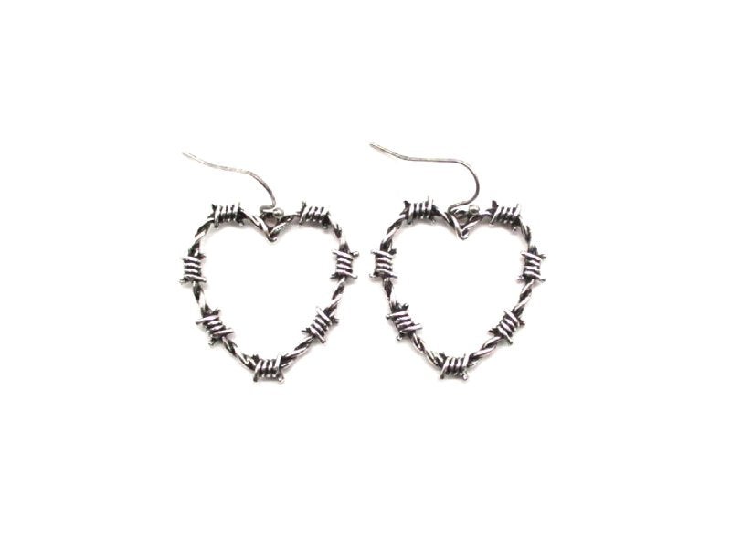 Western Barbed Wire Heart Dangle Earring