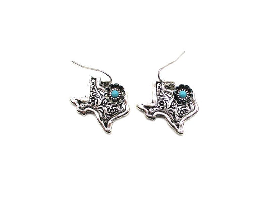 Western Texas Map Dangle Earring