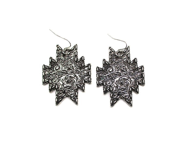 Western Engraved Navajo Dangle Earring