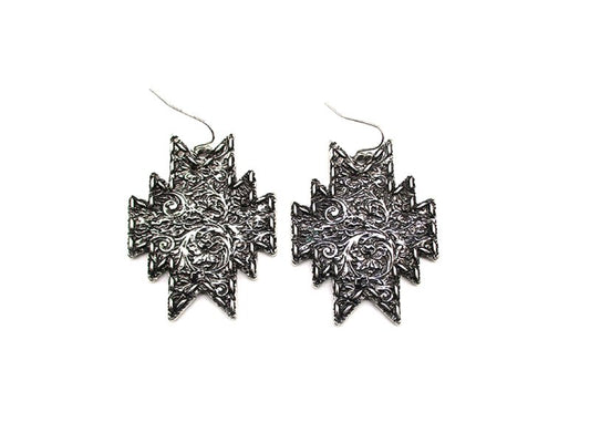 Western Engraved Navajo Dangle Earring