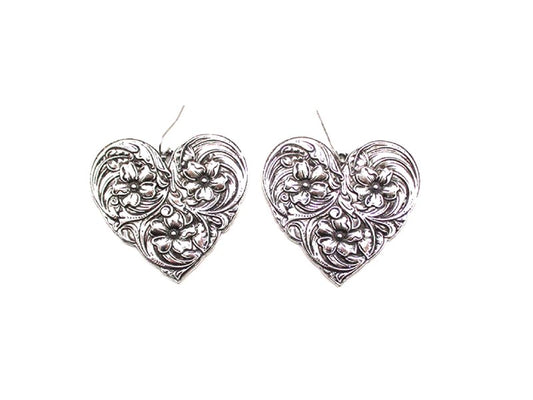 Western Engraved Heart Dangle Earring