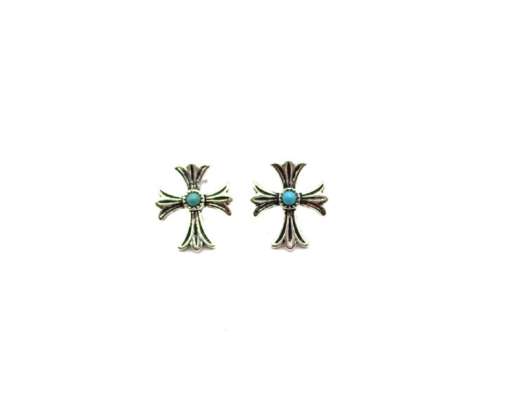 Western Small Cross Stud Earring