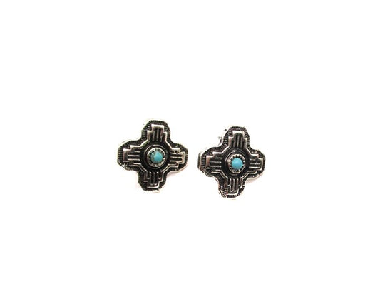 Western Small Cross Stud Earring
