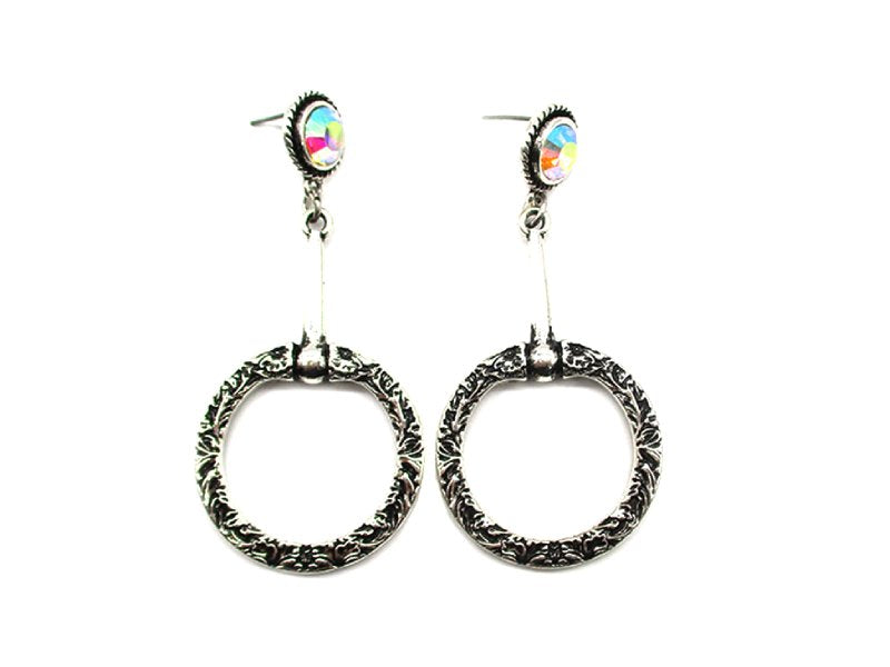 Western Etched Snaffle Bit Dangle Earring