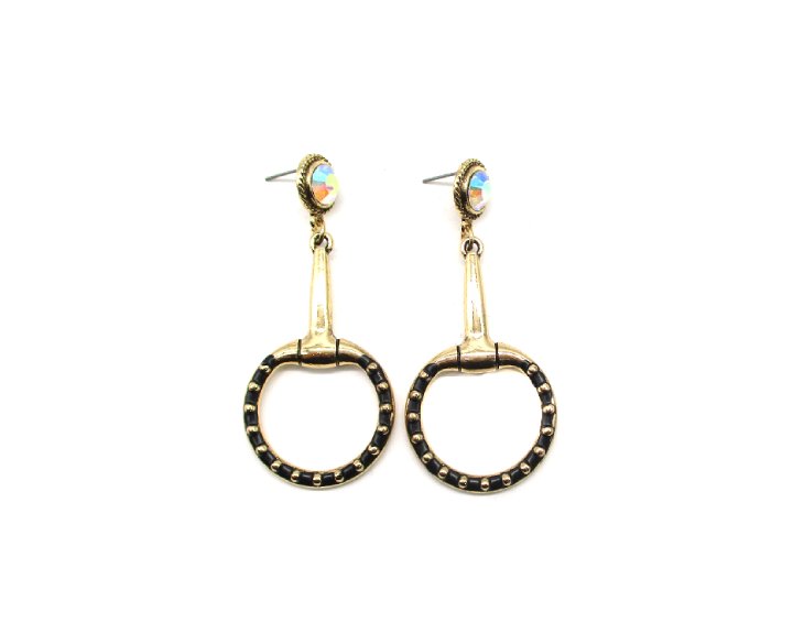 Western Bubble Snaffle Bit Dangle Earring