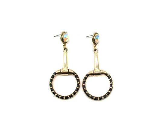 Western Bubble Snaffle Bit Dangle Earring