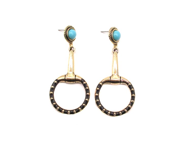 Western Bubble Snaffle Bit Dangle Earring