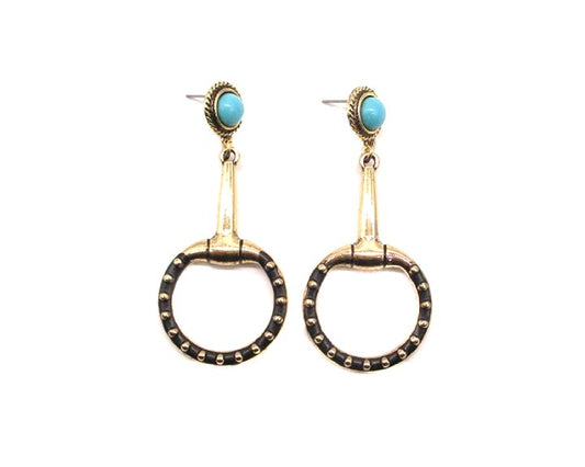 Western Bubble Snaffle Bit Dangle Earring