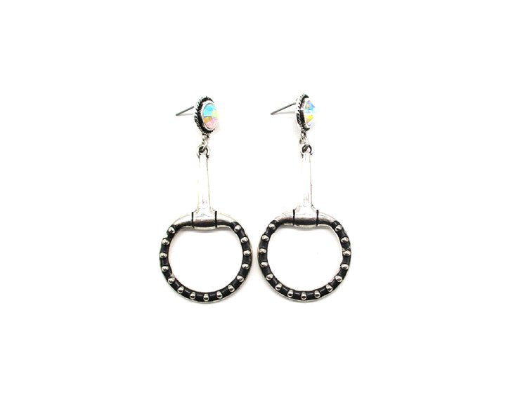 Western Bubble Snaffle Bit Dangle Earring